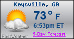 Weather Forecast for Keysville, GA