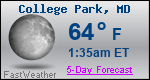 Weather Forecast for College Park, MD
