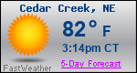 Weather Forecast for Cedar Creek, NE