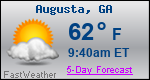 Weather Forecast for Augusta, GA