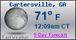 Weather Forecast for Cartersville, GA