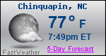 Weather Forecast for Chinquapin, NC