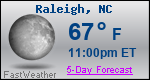 Weather Forecast for Raleigh, NC