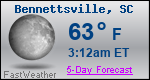 Weather Forecast for Bennettsville, SC