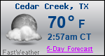 Weather Forecast for Cedar Creek, TX