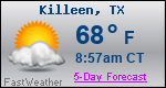 Weather Forecast for Killeen, TX
