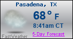 Weather Forecast for Pasadena, TX