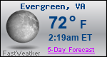Weather Forecast for Evergreen, VA