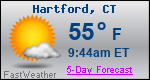 Weather Forecast for Hartford, CT