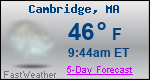 Weather Forecast for Cambridge, MA