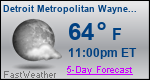 Weather Forecast for Detroit Metropolitan Wayne County Airport, MI