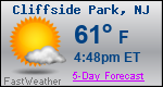 Weather Forecast for Cliffside Park, NJ