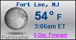Weather Forecast for Fort Lee, NJ