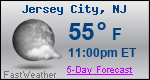 Weather Forecast for Jersey City, NJ