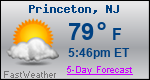 Weather Forecast for Princeton, NJ