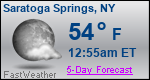 Weather Forecast for Saratoga Springs, NY