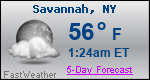 Weather Forecast for Savannah, NY