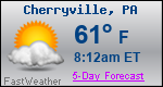 Weather Forecast for Cherryville, PA