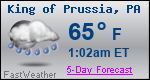 Weather Forecast for King of Prussia, PA
