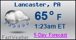 Weather Forecast for Lancaster, PA