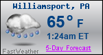 Weather Forecast for Williamsport, PA