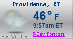 Weather Forecast for Providence, RI