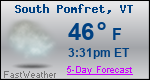 Weather Forecast for South Pomfret, VT
