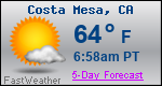 Weather Forecast for Costa Mesa, CA