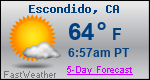 Weather Forecast for Escondido, CA