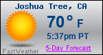 Weather Forecast for Joshua Tree, CA