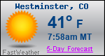 Weather Forecast for Westminster, CO