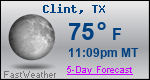 Weather Forecast for Clint, TX