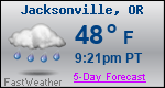 Weather Forecast for Jacksonville, OR