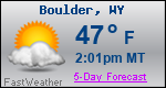 Weather Forecast for Boulder, WY