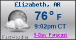 Weather Forecast for Elizabeth, AR