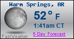 Weather Forecast for Warm Springs, AR