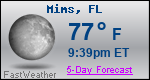 Weather Forecast for Mims, FL