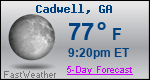 Weather Forecast for Cadwell, GA