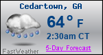 Weather Forecast for Cedartown, GA