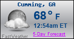Weather Forecast for Cumming, GA