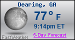 Weather Forecast for Dearing, GA