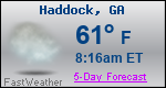 Weather Forecast for Haddock, GA