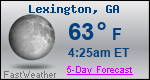 Weather Forecast for Lexington, GA