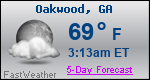 Weather Forecast for Oakwood, GA
