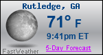 Weather Forecast for Rutledge, GA