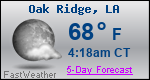 Weather Forecast for Oak Ridge, LA