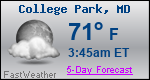 Weather Forecast for College Park, MD