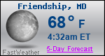 Weather Forecast for Friendship, MD