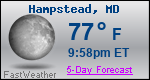 Weather Forecast for Hampstead, MD