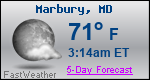 Weather Forecast for Marbury, MD